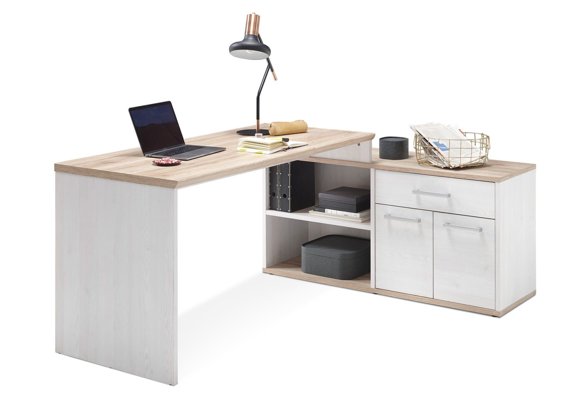 Moebel-Eins Schreibtisch, ROSINA Arbeitsplatz, Material Dekorspanplatte,  Sibiu Lärche Nachbildung online kaufen | OTTO