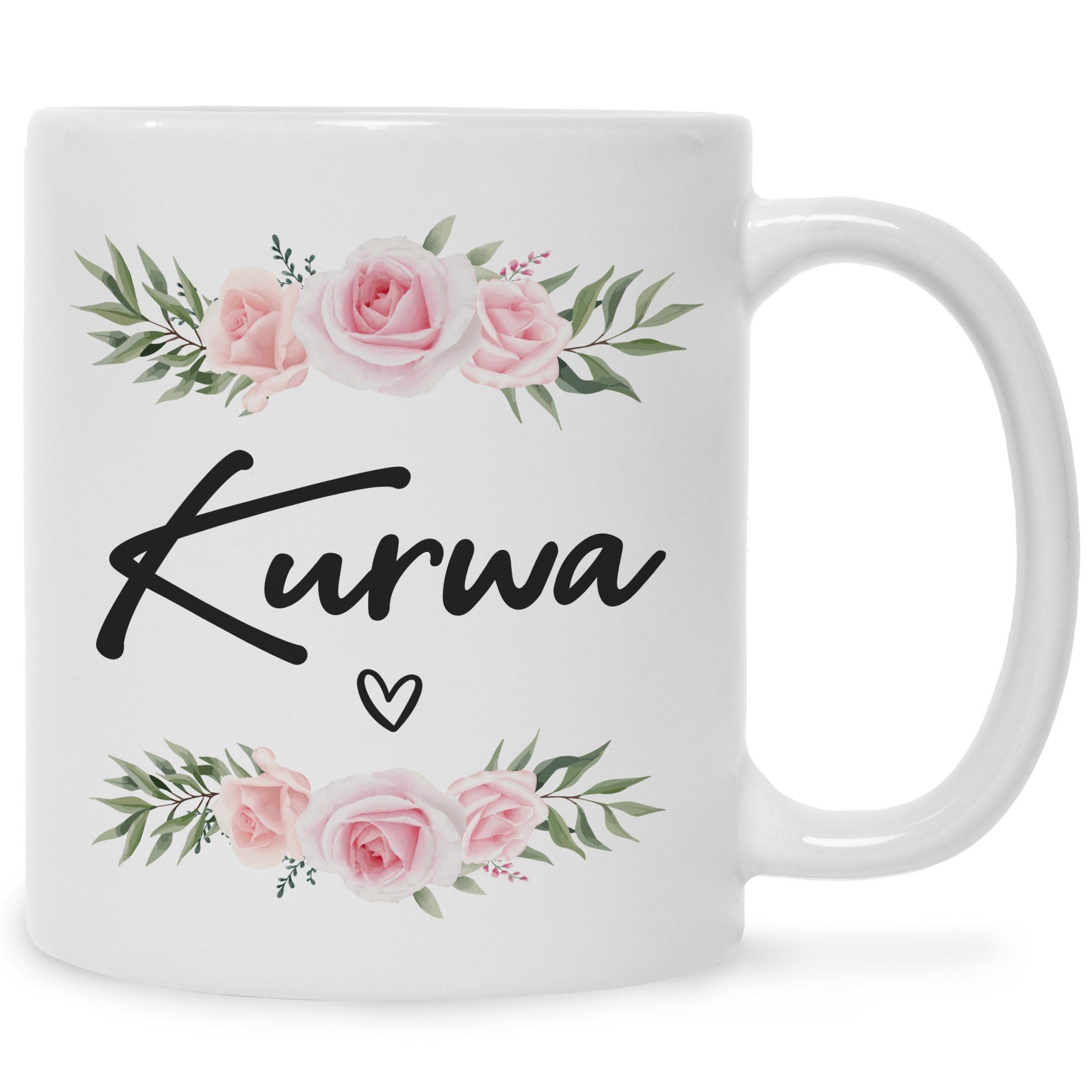 GRAVURZEILE Tasse GRAVURZEILE Tasse mit Spruch - Kurwa - Lustiges Geschenk für Freunde - Geschenk für Frauen & Männer - Geschenk für Sie & Ihn - Kaffeetasse Kaffeebecher Teetasse Weiß