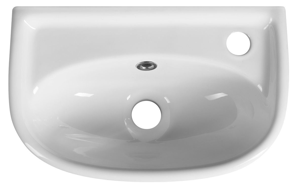 Aqualine Waschtisch Keramik-Waschtisch 40x25cm, weiß, Aqualine-4000