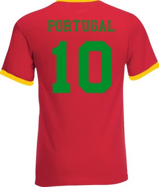 Youth Designz T-Shirt Portugal Herren T-Shirt im Fußball Trikot Look mit trendigem Motiv