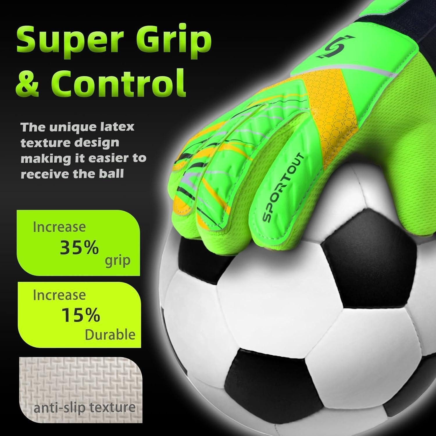 LuxusKollektion Torwarthandschuhe Torwarthandschuhe Kinder Fußball Schutz Halt Green 7