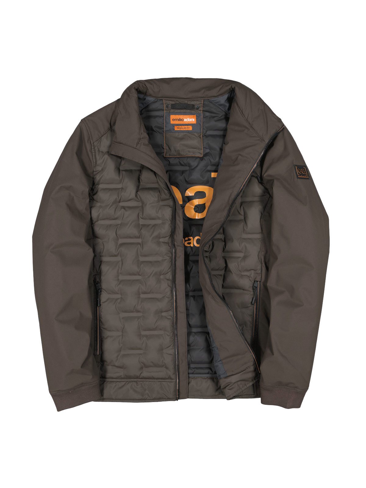emilio adani Steppjacke Herren Steppjacke mit Stehkragen, Braun