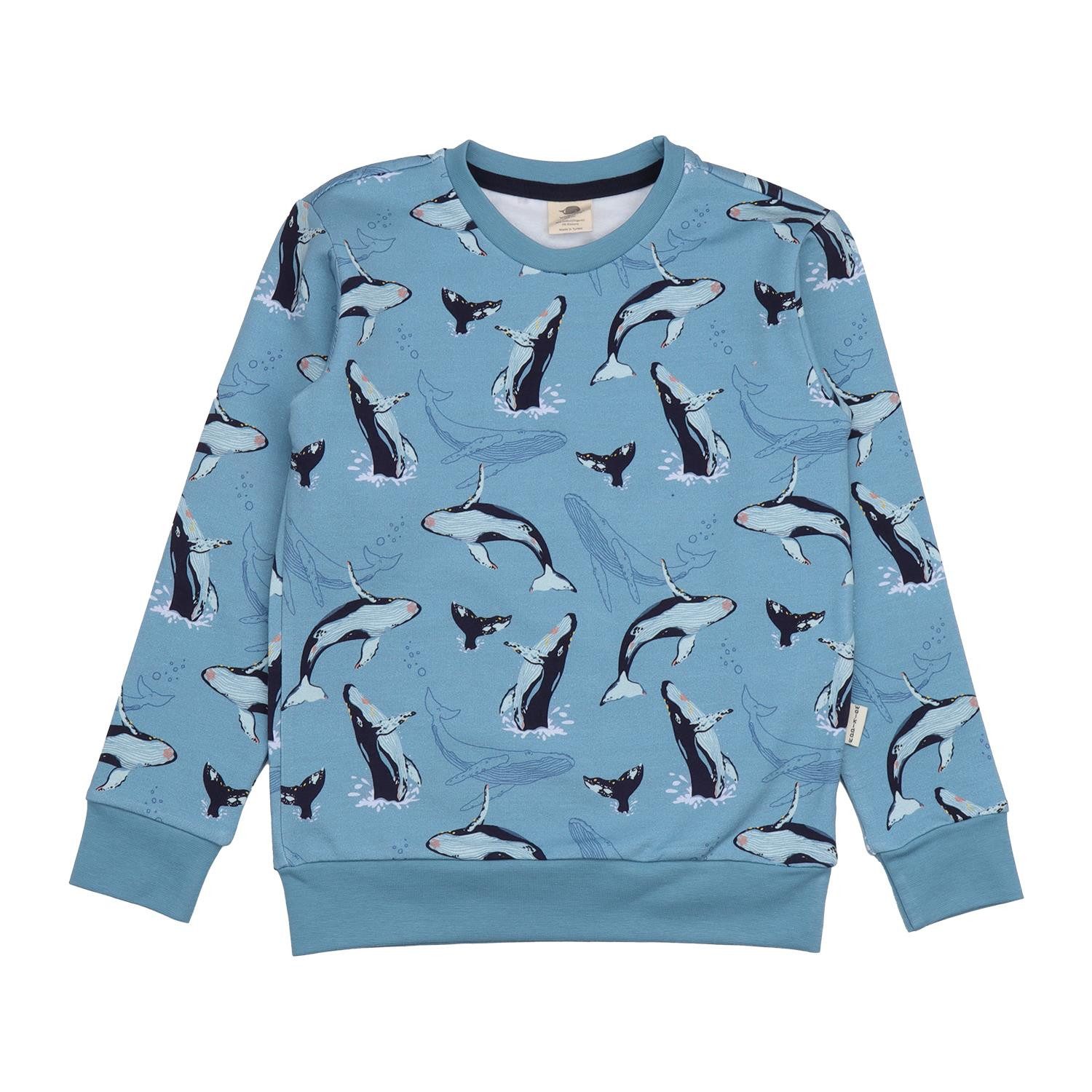 Sweatshirt Walkiddy mit Wal Print aus Bio Baumwolle