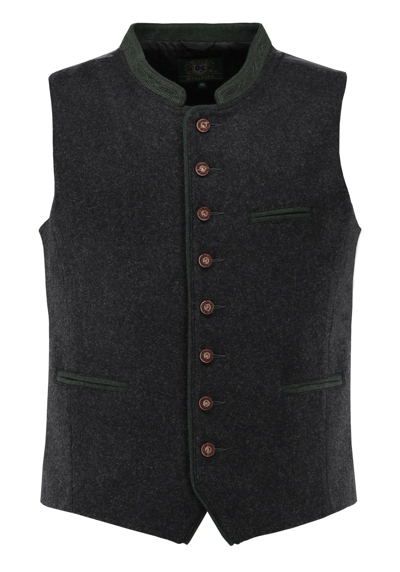 OS Trachten Trachtenweste Thoyad Slim Fit, Stehkragen, Wolle