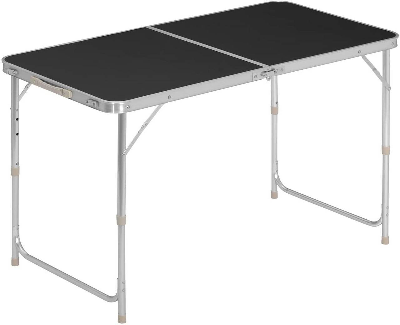 Woltu Campingtisch (1-St), Klapptisch, Aluminium höhenverstellbar, schwarz aus MDF