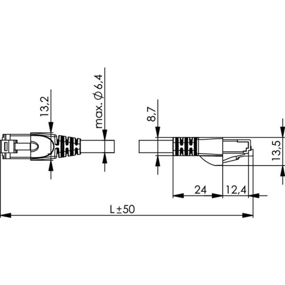 Telegärtner Patchkabel S/FTP Cat.6A, 4x2xAWG27/7, PUR, IP20-IP20, 2m 100008284 LAN-Kabel, (2.00 cm), Flammwidrig, mit Rastnasenschutz, Paarschirm, doppelt geschirmt, PUR-M