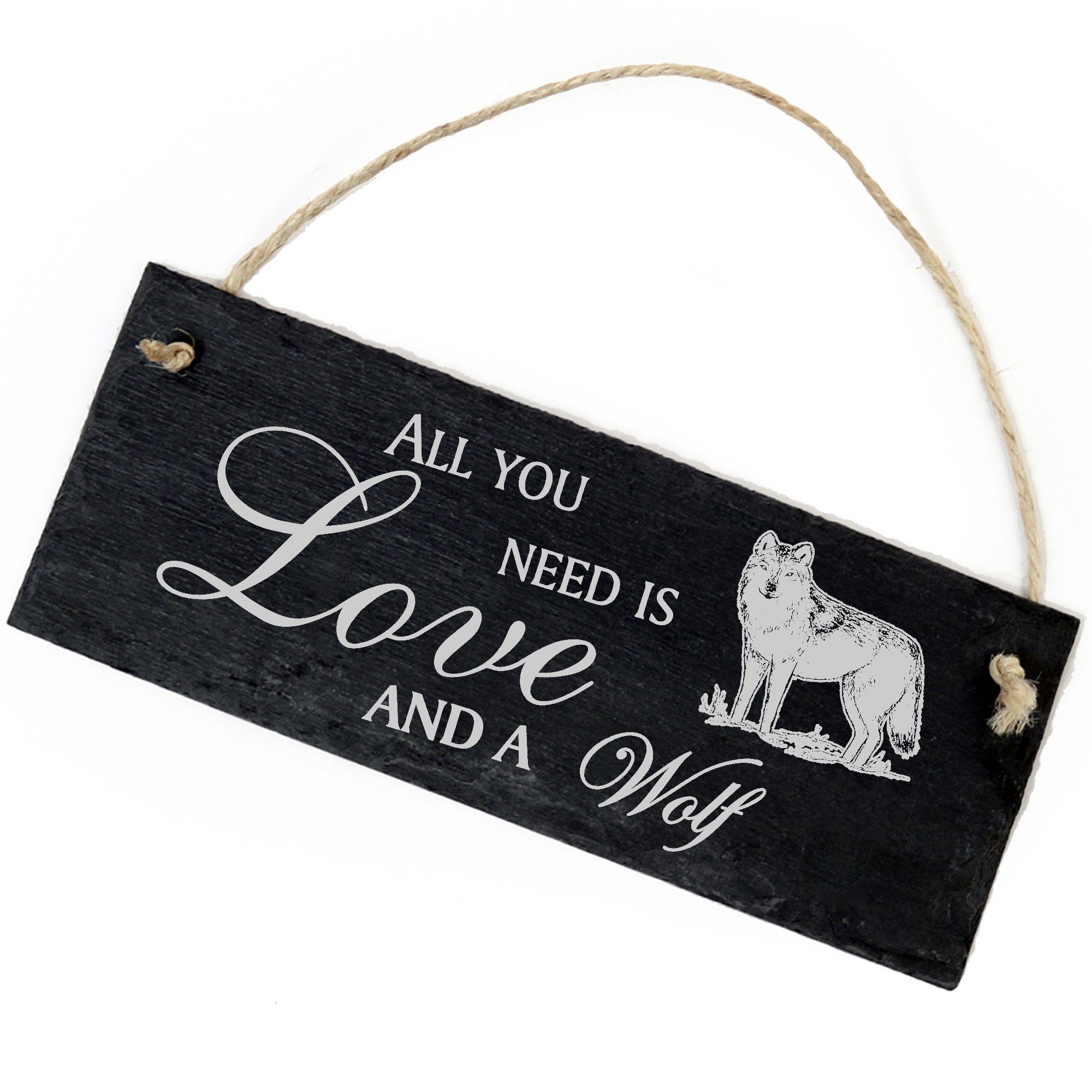Dekolando Hängedekoration Wolf im Schnee 22x8cm All you need is Love and a Wolf