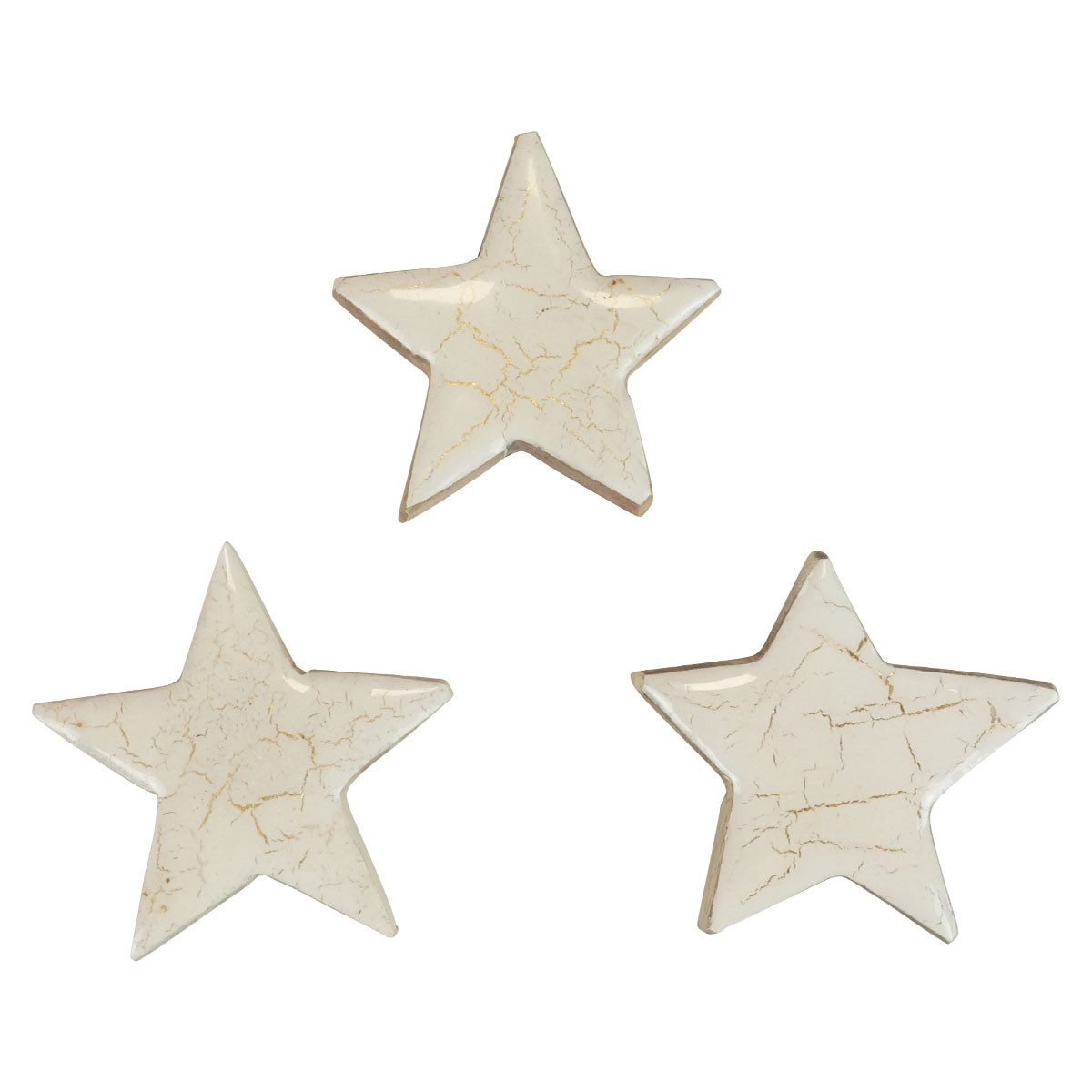 Weihnachtsmann Holzsterne Deko Weiß Gold Weihnachtsdeko Ø5cm 8 St