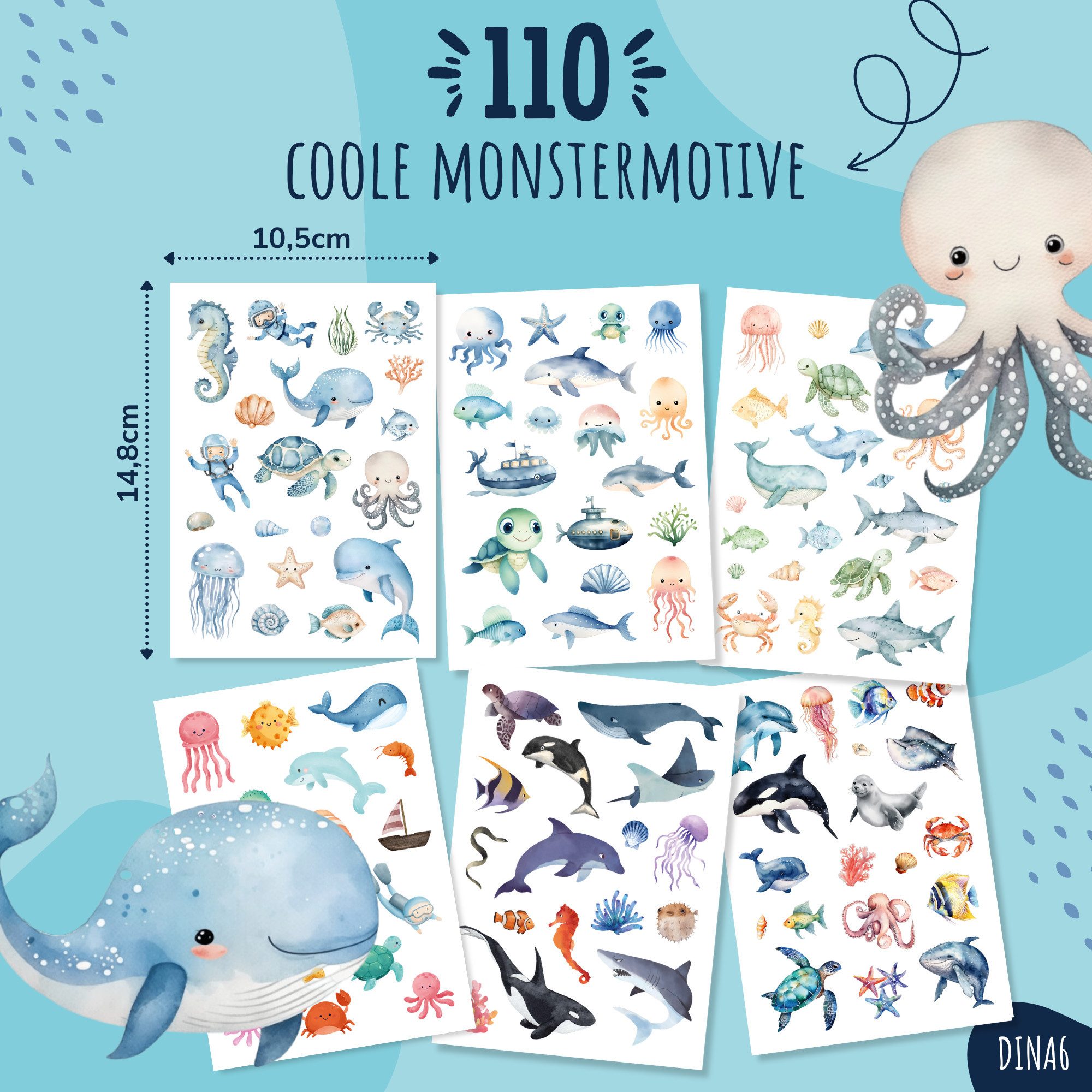 MeinBaby123® Kindertattoo 110 hautfreundliche Hauttattoos für Kinder, Geschenk Kinder, Mitgebsel Kindergeburtstag