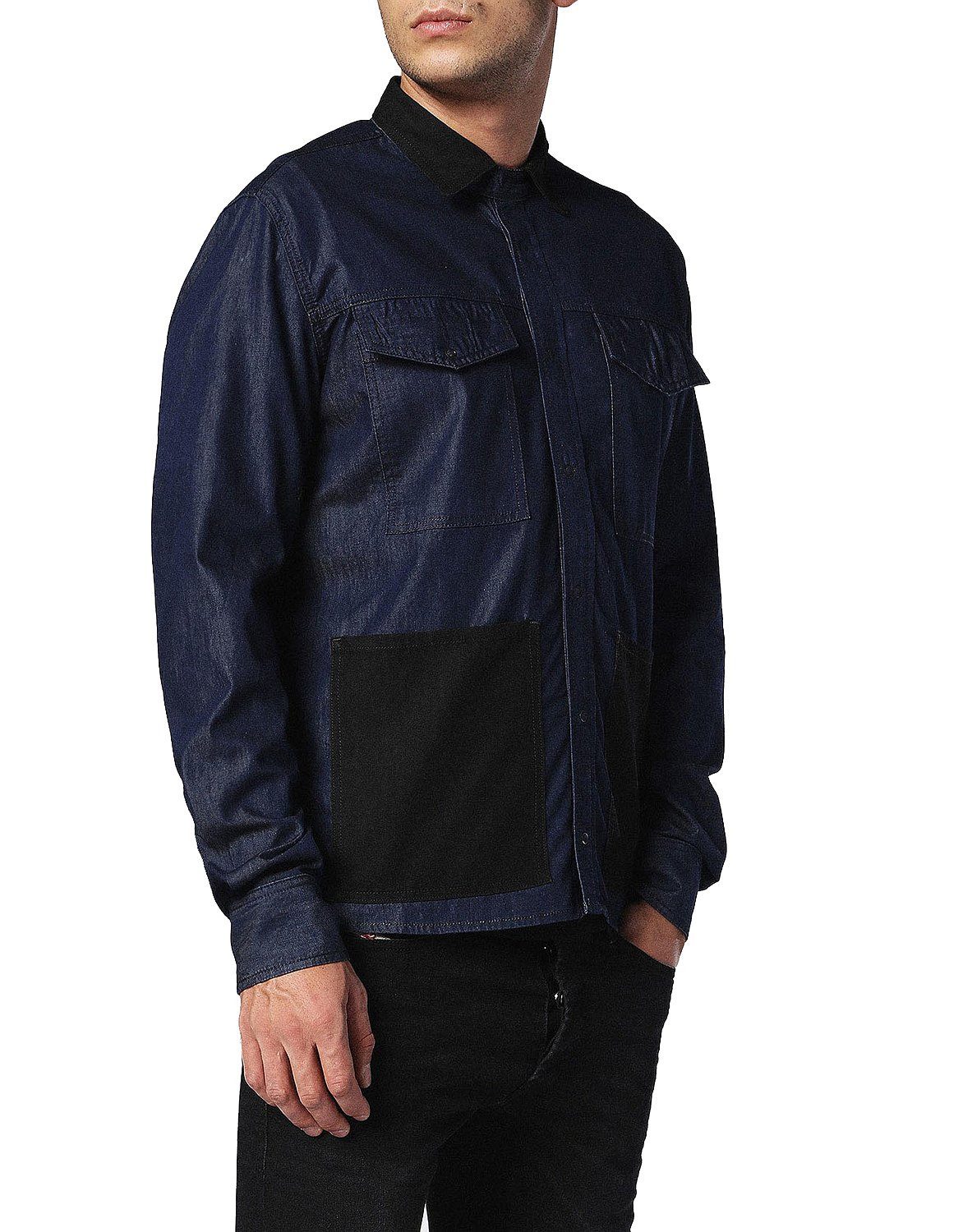 Diesel Langarmhemd Diesel D-Filip Camicia Herren Hemd Denim