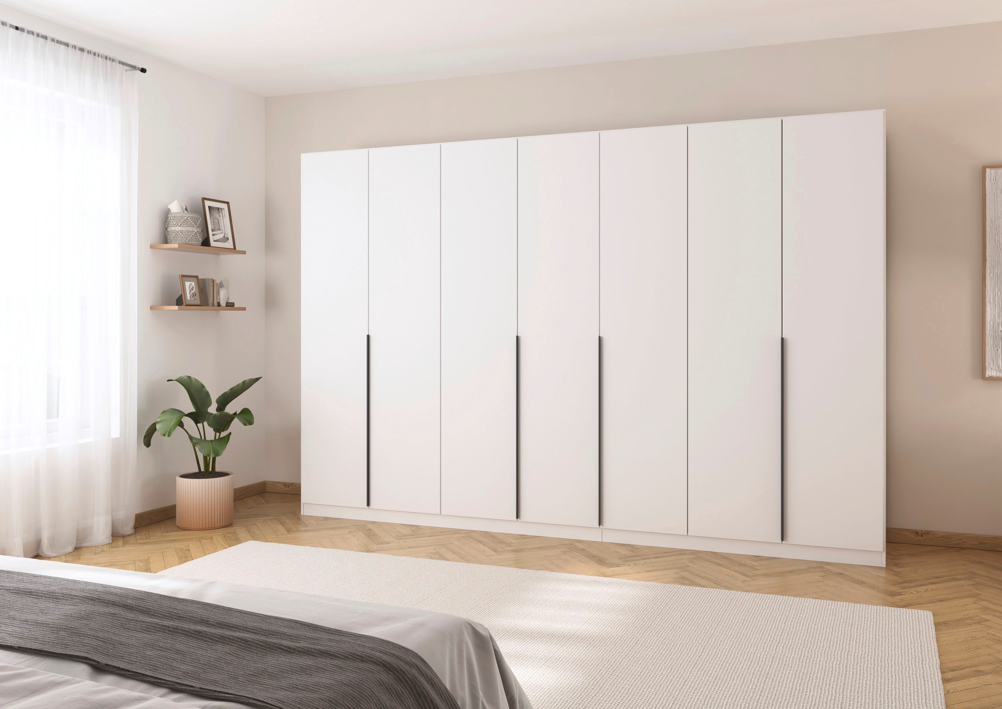 OTTO home Drehtürenschrank Kleiderschrank Schrank Garderobe AGORDO Schlafzimmer (in zwei Griff-Farben, Breiten 91-405 cm, Dekor- oder Hochglanzfront) durchdachte Innenausstattung, in 8 Breiten und 2 Höhen MADE IN GERMANY