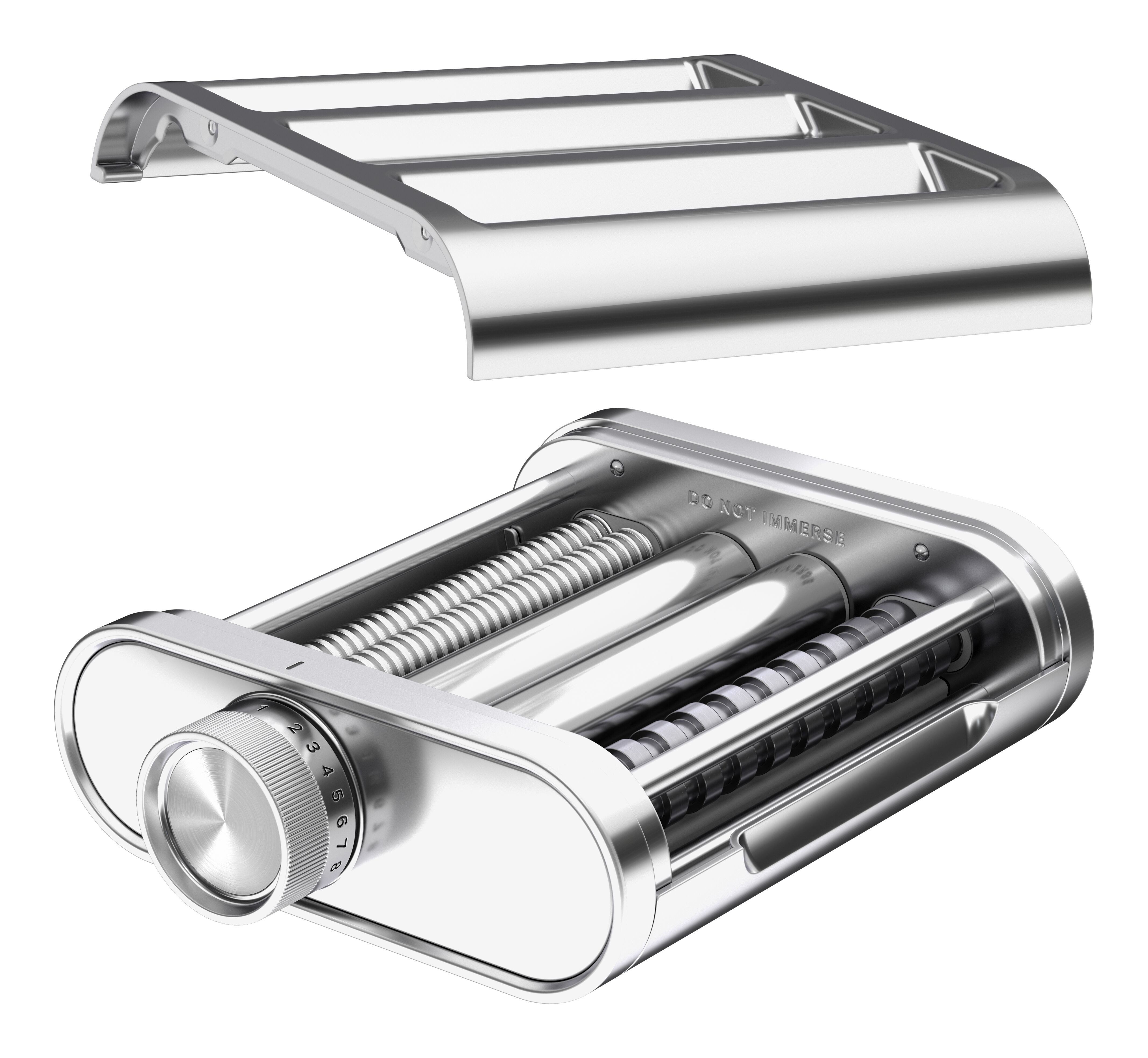 KitchenAid Küchenmaschinen Zubehör-Set 3-in-1-Nudelvorsatz 5KSM3MPA, Zubehör für KitchenAid Küchenmaschine, Walze und Schneider aus hochwertigem Edelstahl