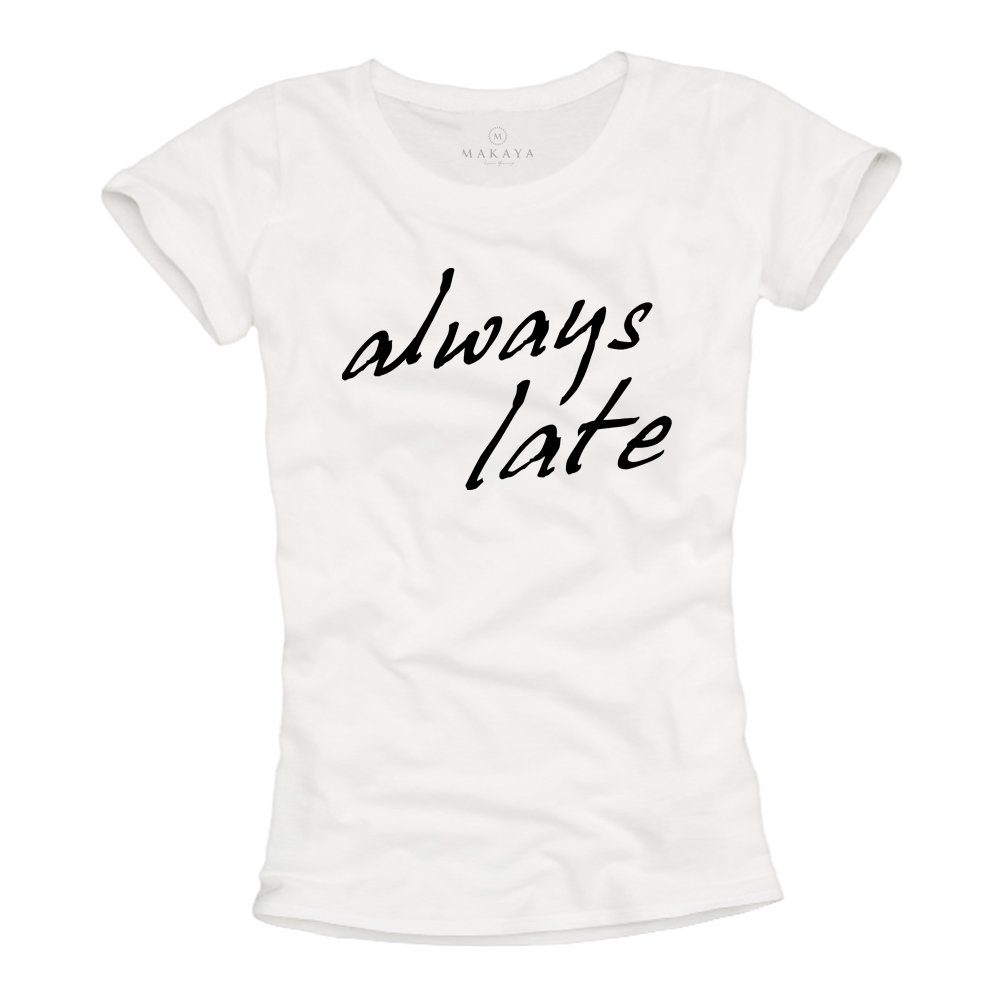 MAKAYA Print-Shirt Damen Lustige Sprüche Tops günstig online kaufen