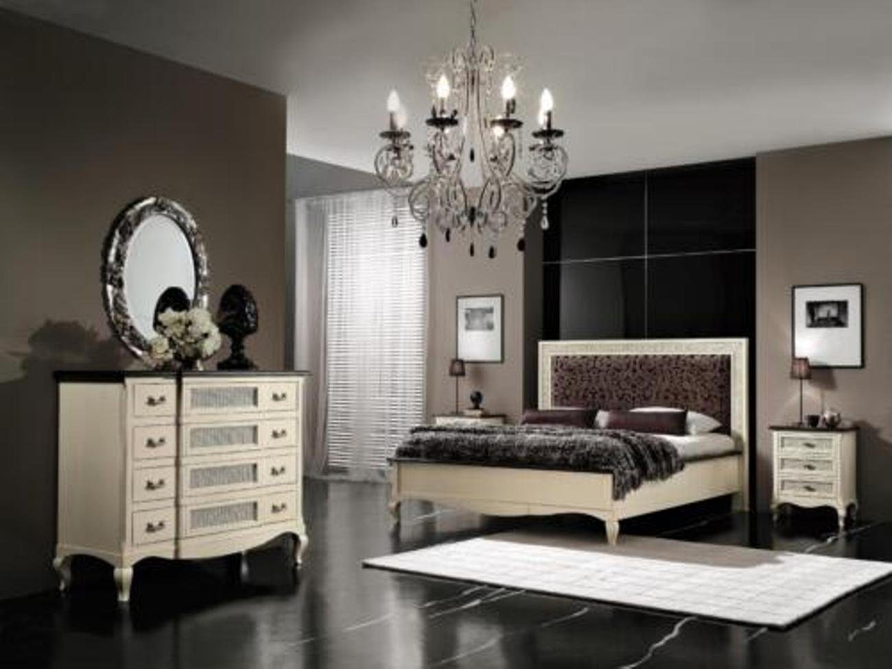 3tlg. Nachttisch Doppelbett Garnitur JVmoebel Schlafzimmer-Set, Set Polster Betten Bett Gruppe