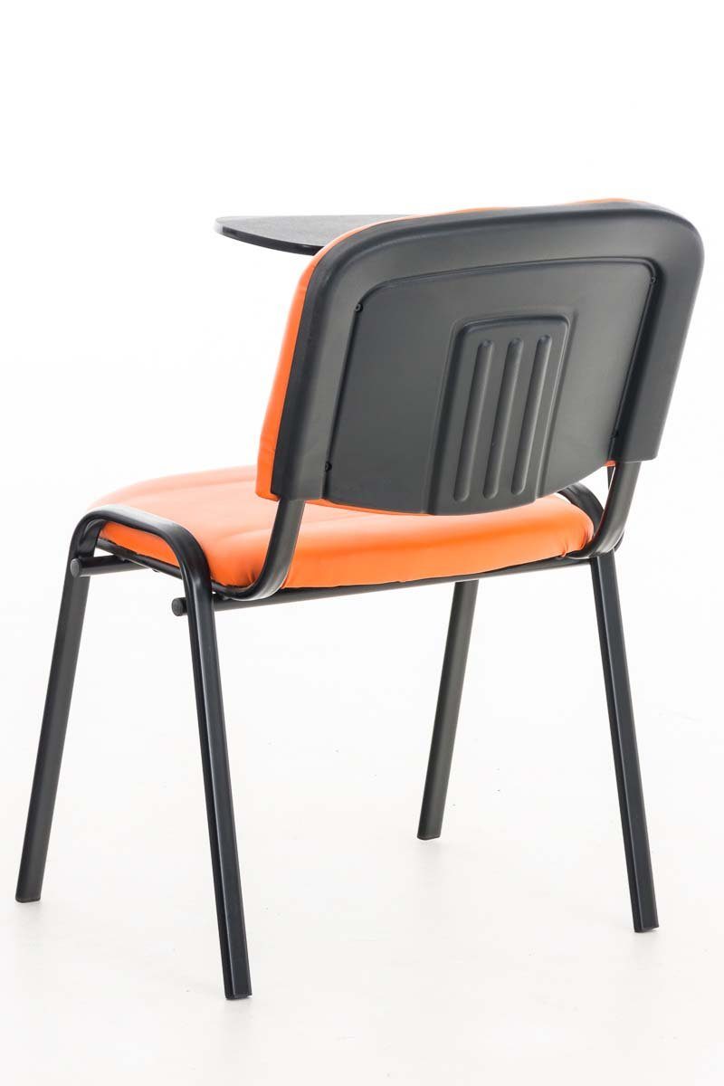 - Polsterung Kunstleder orange (Besprechungsstuhl TPFLiving Messestuhl), Metall Warteraumstuhl mit Sitzfläche: - Keen Gestell: hochwertiger Besucherstuhl schwarz - Konferenzstuhl -