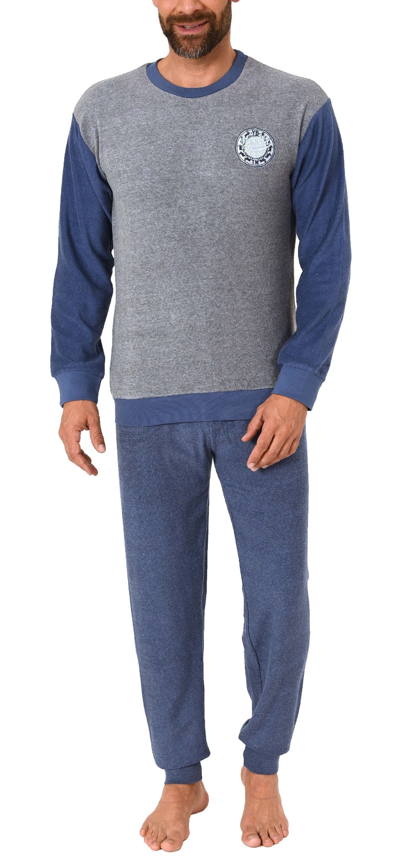 Normann Pyjama Langer Herren Frottee Pyjama, Schlafanzug mit Bündchen - 291 günstig online kaufen