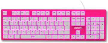 KROM Mausunterlage Barbie Edition KANDY - Italienisch Layout Tastatur- und Maus-Set, Mit LED-Membrantastatur Maus optischem Sensor 6400 DPI Mause-Matte