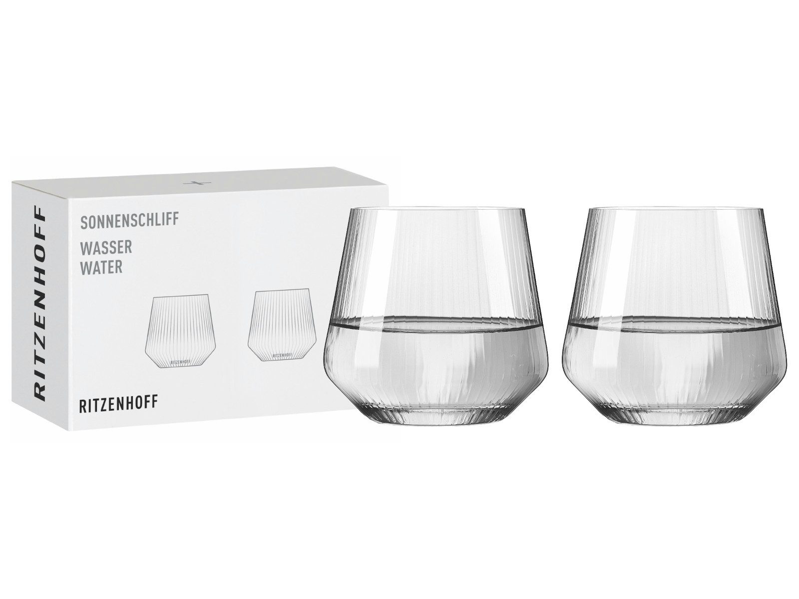 Gläser-Set Sonnenschliff Wasserglas 2er Set H24 #1