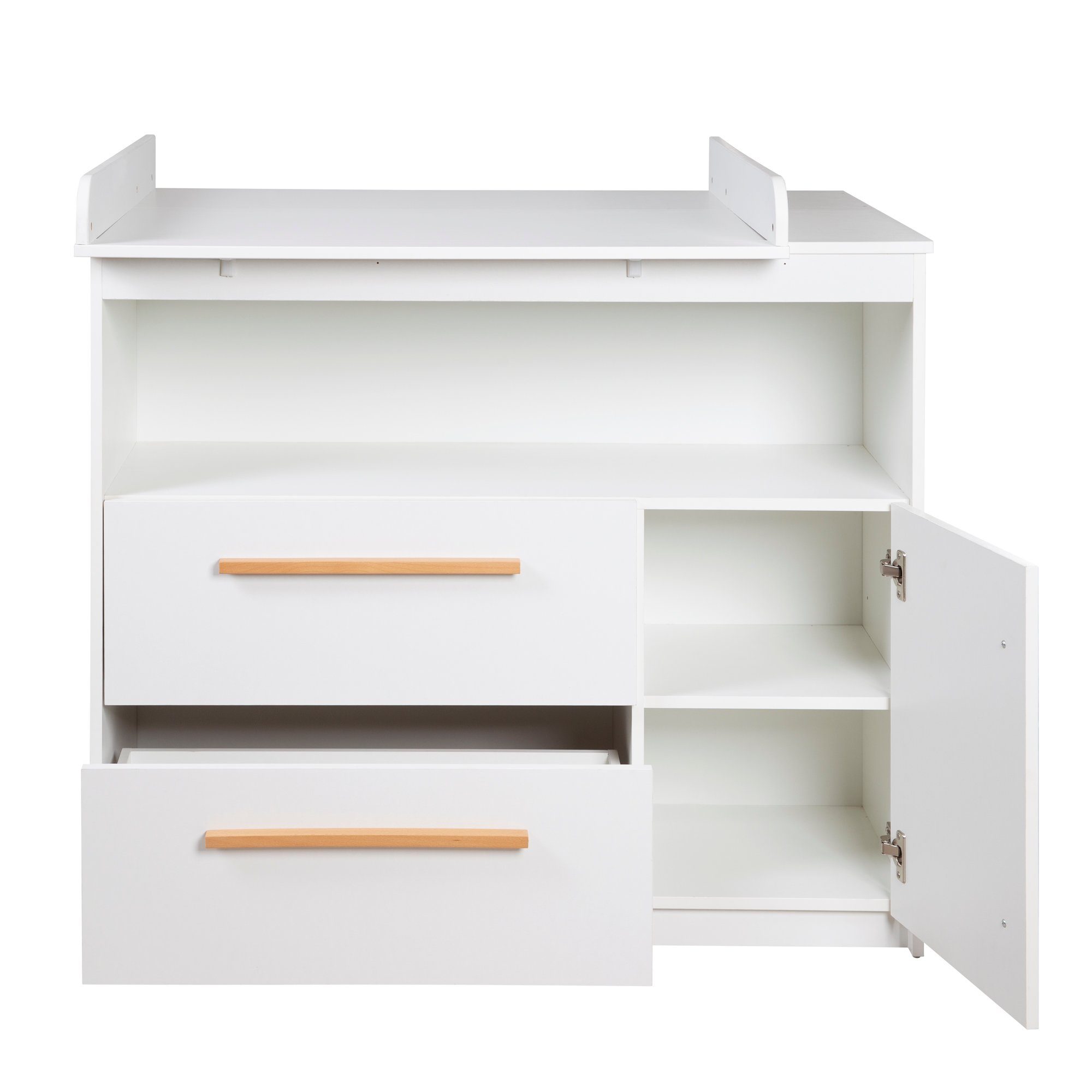 roba® Wickelkommode Wickeltisch Lea/Lilo, abnehmbarer Wickelaufsatz - 2 Schubladen, 1 Tür, 1 offenes Fach