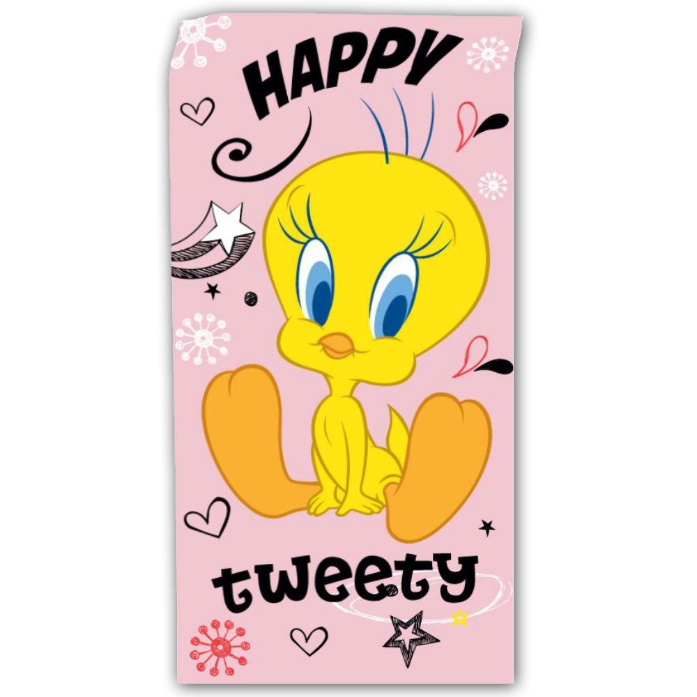 LOONEY TUNES Strandtuch Tweety Mikrofaser Badetuch Duschtuch XL 70x140 cm