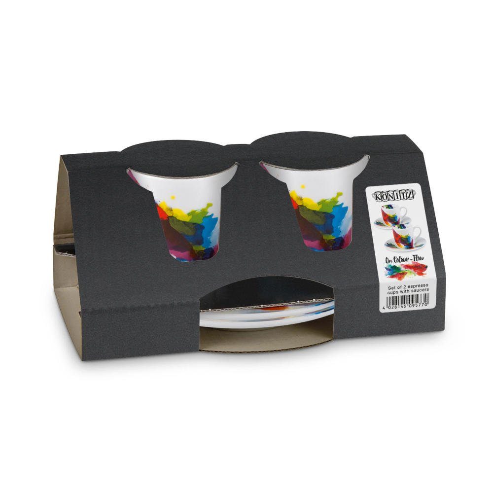 Könitz Espressotasse On Colour Flow Doppelset 85 ml, Porzellan