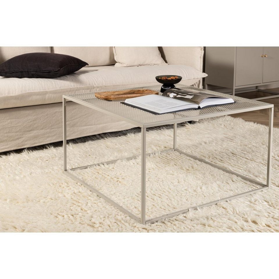 BOURGH Couchtisch NETZ Couchtisch beige 80x80 cm - Wohnzimmertisch
