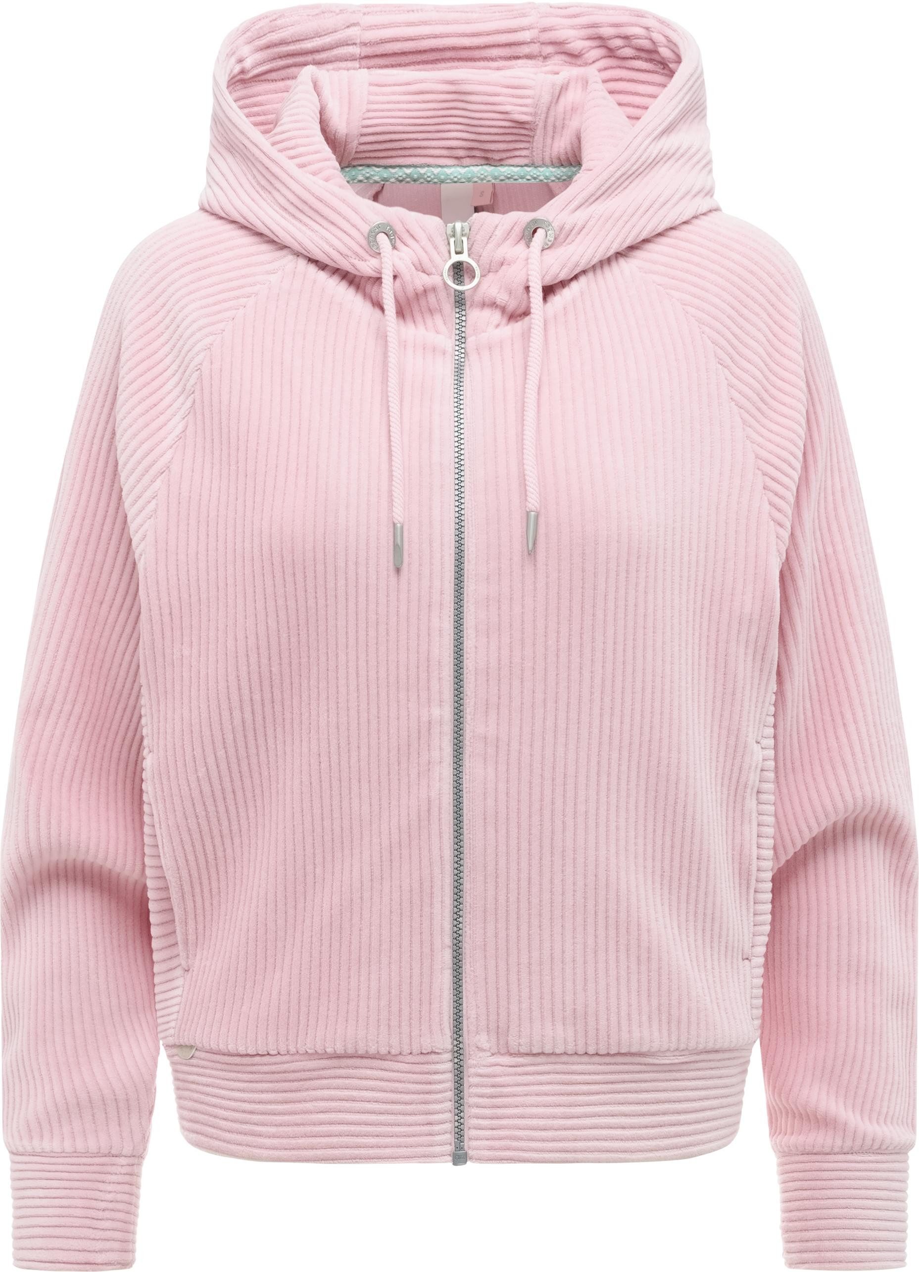Ragwear Sweatjacke Corduly Cordy Freizeitjacke Zip-Hoodie aus weichem Kord in Samt-Haptik
