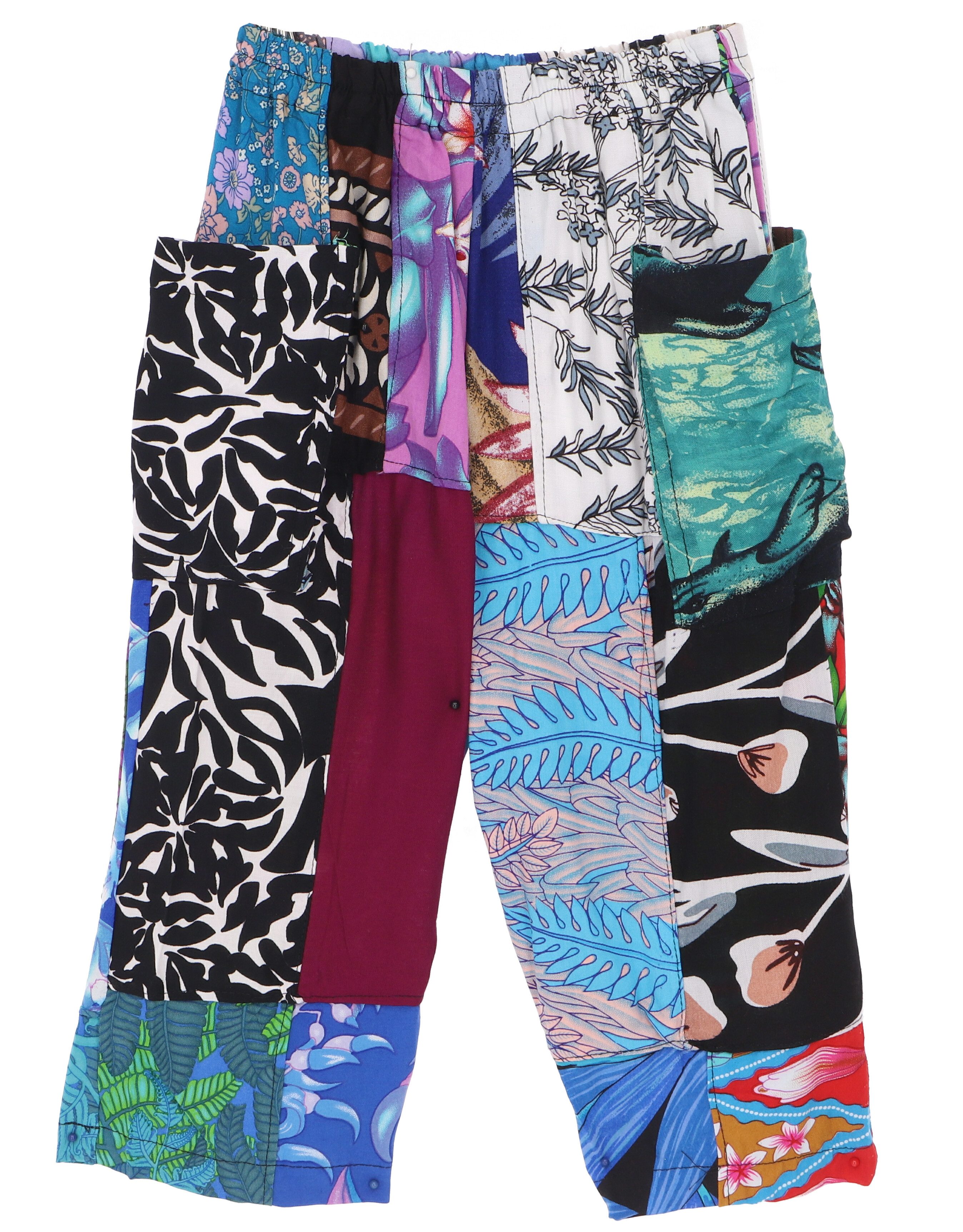 Guru-Shop Relaxhose Batik Patchwork upcycling Sommerhose,..