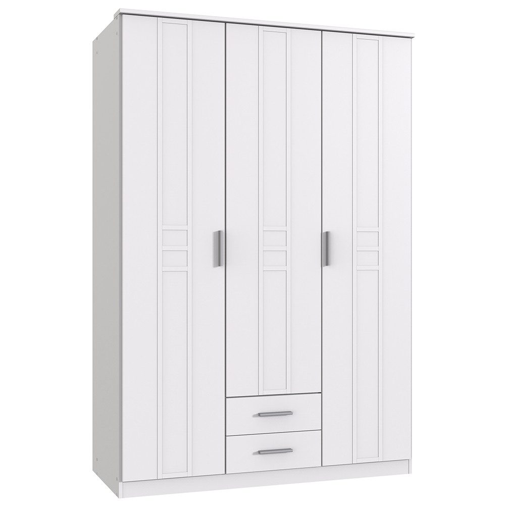 Lomadox Kleiderschrank BEELEN-43 weiß, Drehtürenschrank Schrank Kinderzimmerschrank 3-türig