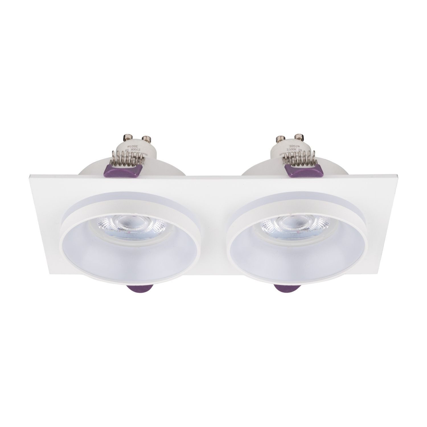 Licht-Erlebnisse Einbauleuchte CARSON, ohne Leuchtmittel, Metall GU10 Weiß 2-flammig eckig Modern