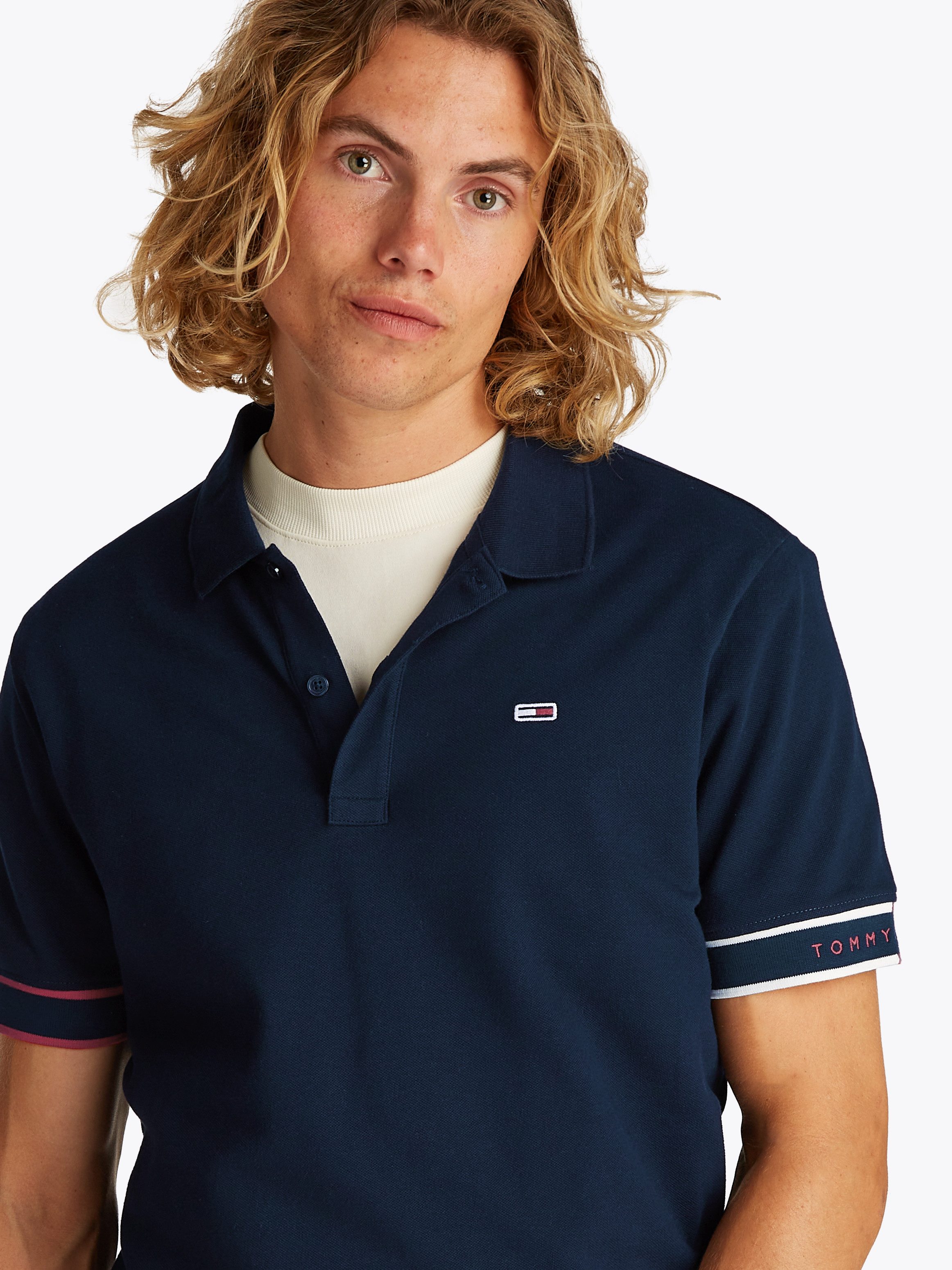 Tommy Jeans Poloshirt TJM SLIM FLAG CUFF POLO EXT günstig online kaufen