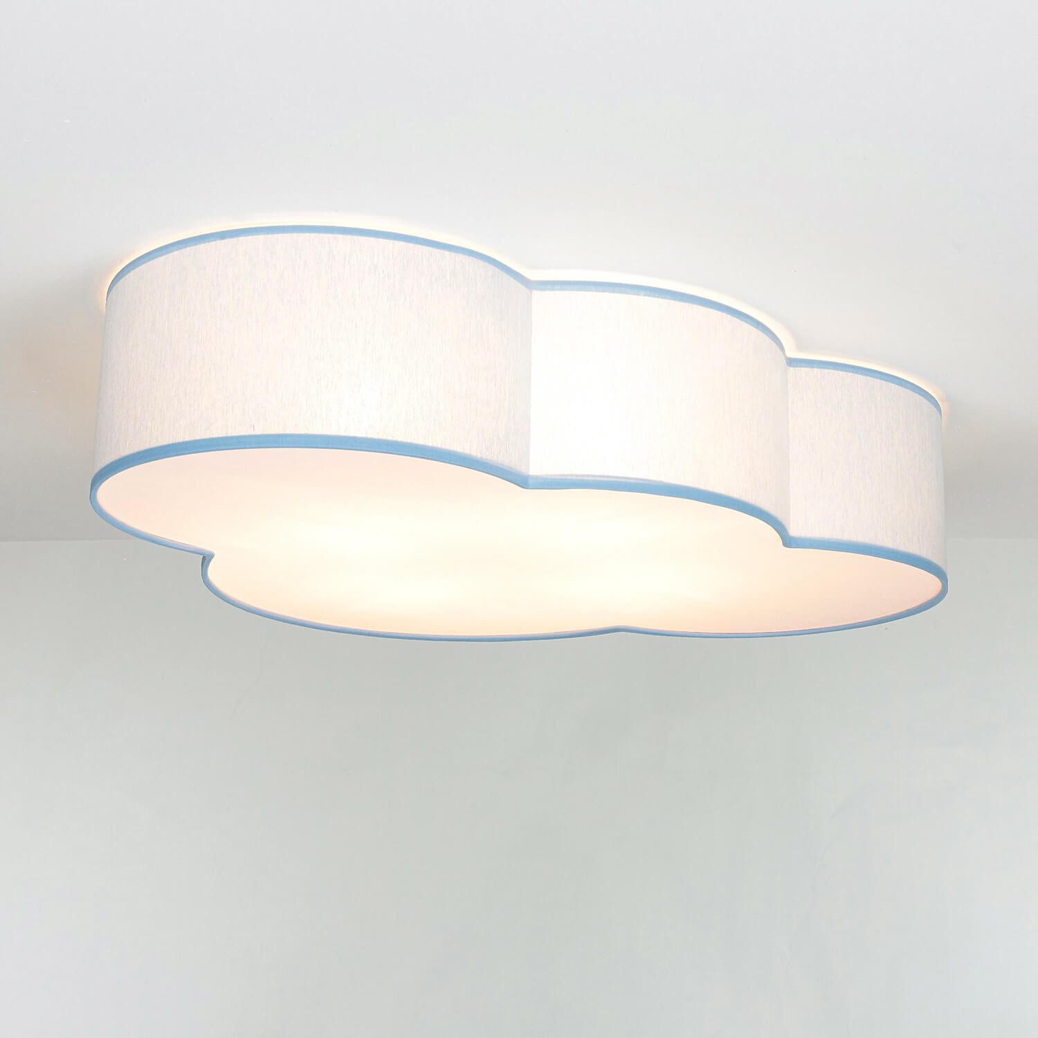 Licht-Erlebnisse Deckenleuchte WOLKI, ohne Leuchtmittel, Wolkenlampe Kinderzimmer Blau Stoff Wolke 4x E27 Kinderlampe