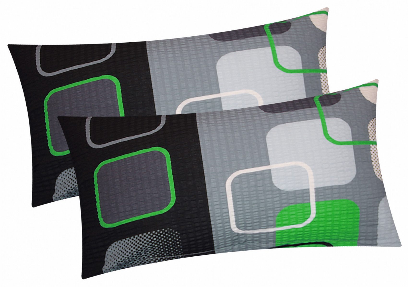 Heubergshop Kissenbezug, (2 Stück), Seersucker 40x80cm Karo Modern Grün Sch günstig online kaufen
