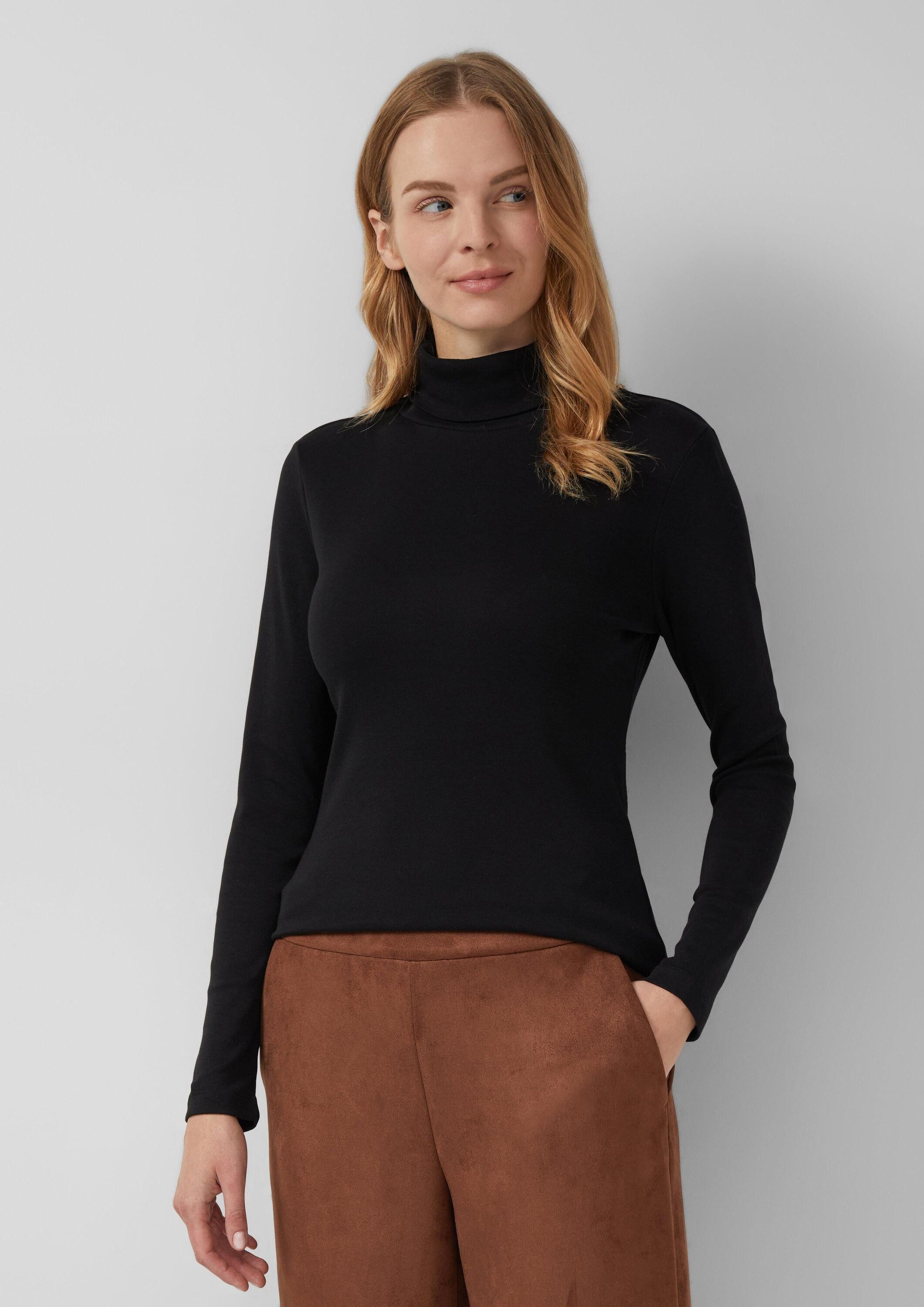 s.Oliver Langarmshirt T-Shirt Longsleeve im Slim Fit mit Rollkragen