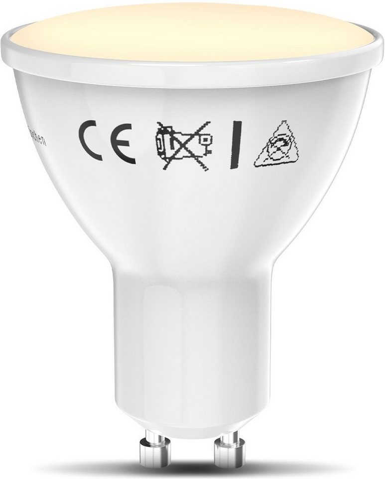 B.K.Licht LED-Leuchtmittel, GU10, 1 Stück, Warmweiß, Smart Home LED-Lampe RGB WiFi App-Steuerung dimmbar Glühbirne 5,5W 350 Lumen-HomeTrends