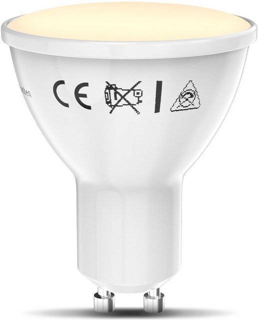 B.K.Licht LED-Leuchtmittel, GU10, 1 Stück, Warmweiß, Smart Home LED-Lampe RGB WiFi App-Steuerung dimmbar Glühbirne 5,5W 350 Lumen-Otto