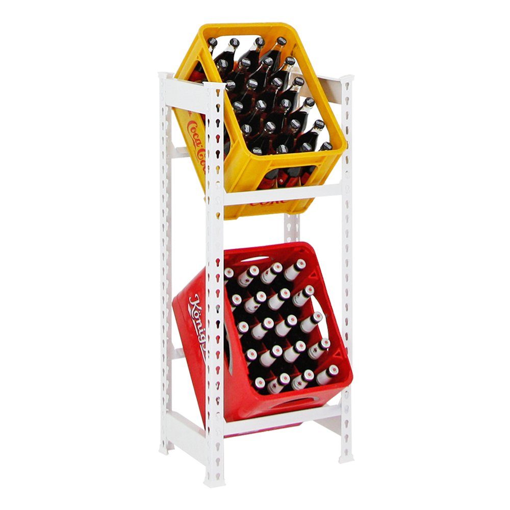 PROREGAL® Standregal Getränkekistenregal CAMEL 100x40x30cm Weiß, günstig online kaufen