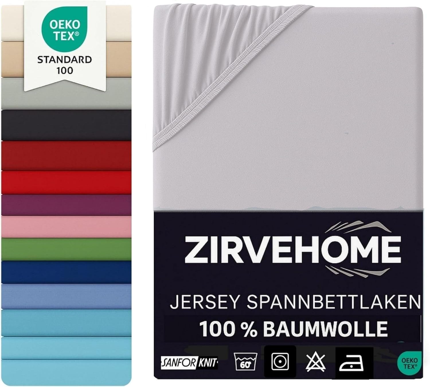 yadetextil Натяжные простыни 120x200 cm. Jersey Spannbetttuch 100% Baumwolle Bettlaken, Jersey, Gummizug: Rundumgummi, (1 Stück), Baumwolle Натяжные простыни 120x200 cm bis 25 cm Höhe, Silberfarben