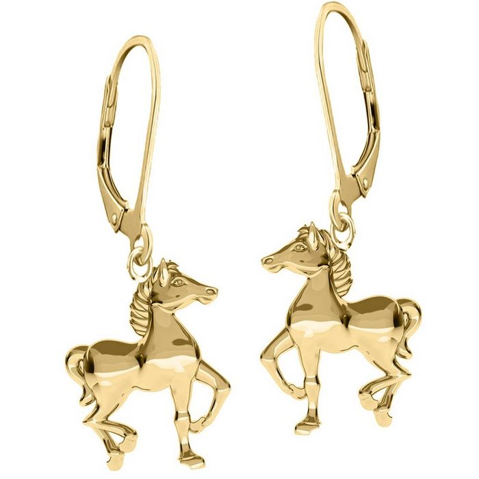 Limana Paar Ohrhänger echt 925 Sterling Silber Pferde Ohrringe Pferdeohrringe hängende Ohrringe Gold Rosegold