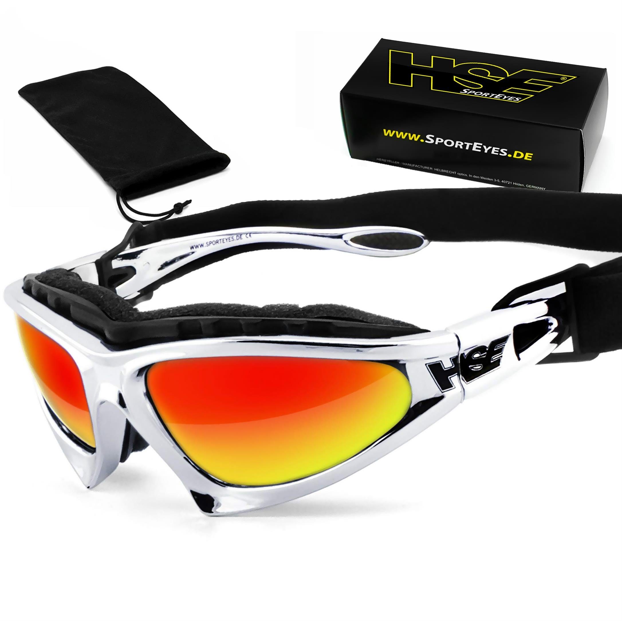 HSE - SportEyes Motorradbrille FALCON-X, Steinschlagbeständig durch Kunststoff-Sicherheitsglas