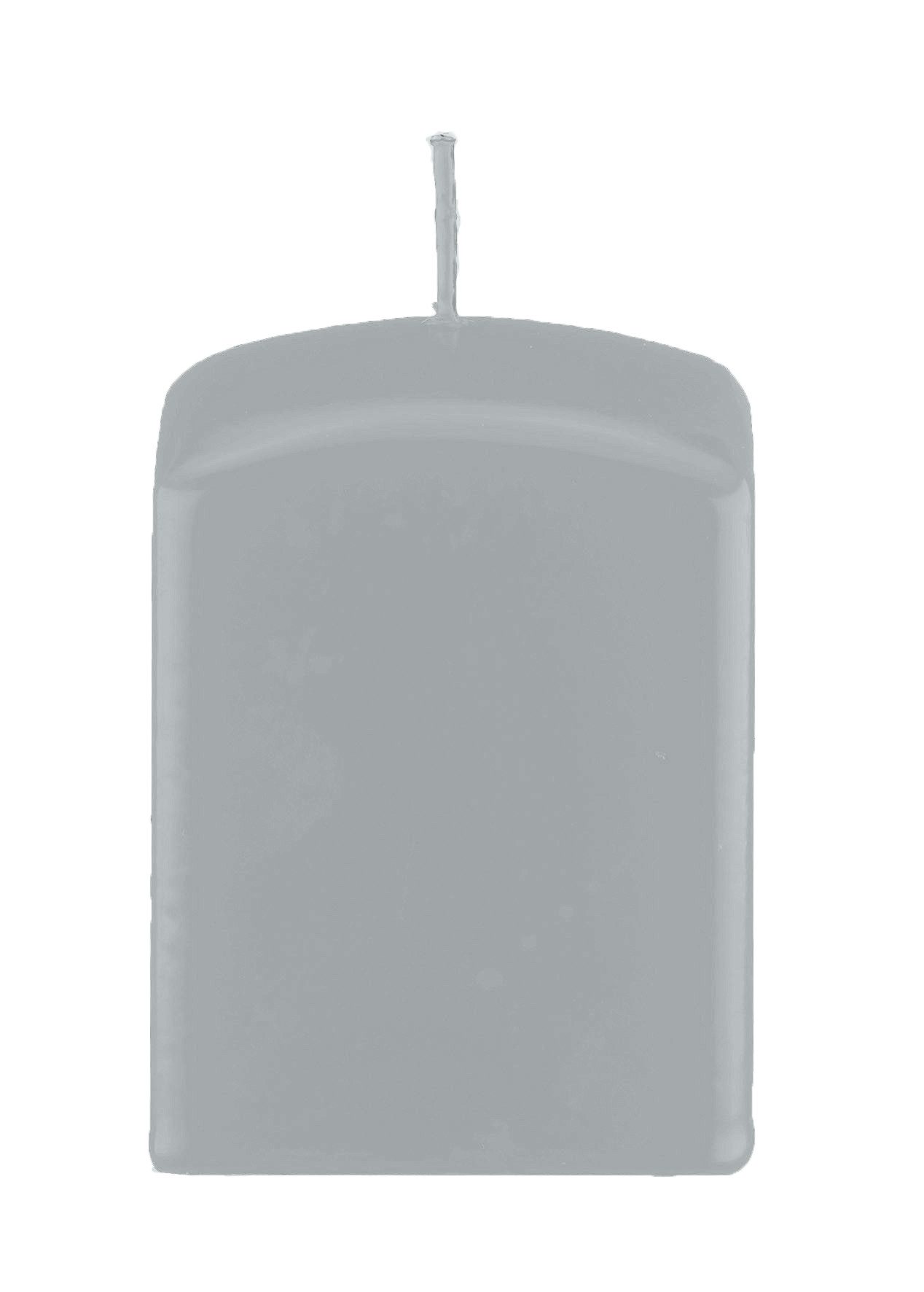 Kopschitz Kerzen Stumpenkerze Quader, Quadratische Kerzen Silbergrau 80 x Ø 60/60 mm, 16 Stück