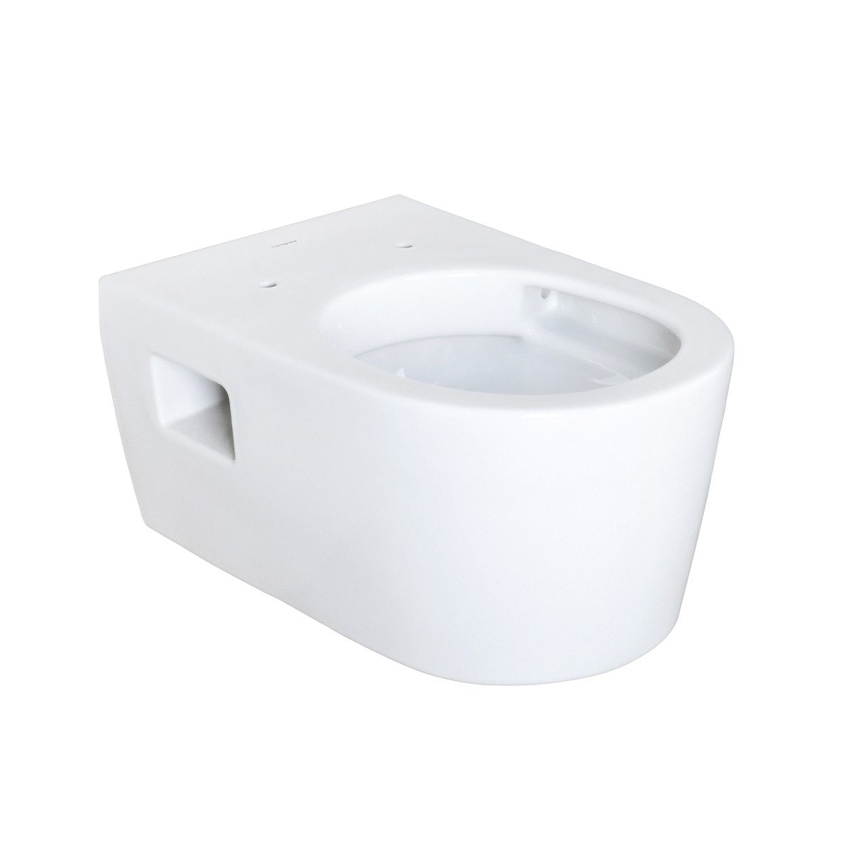 hansgrohe Tiefspül-WC EluPura Original S Wand-WC AquaChannel Flush EcoSmart weiß glänzend, Wandhängend, Abgang Waagerecht, Ohne oder mit Belvit WC-Sitz