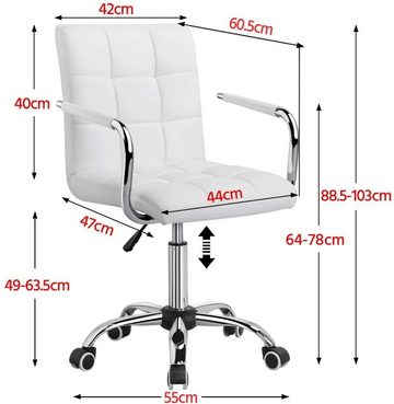 Yaheetech Drehstuhl höhenverstellbar Chefsessel, ergonomischer Bürostuhl