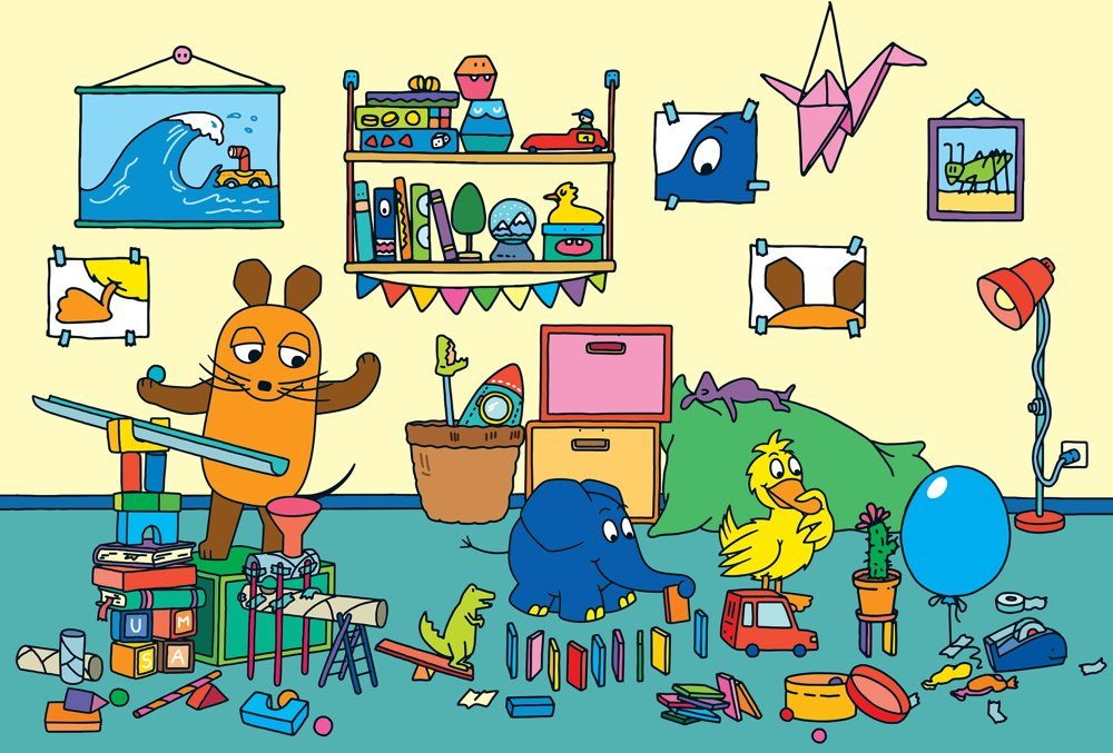 Schmidt Spiele Puzzle 3 x 48 Teile Kinder Puzzle Die Maus Ein Tag mit der Maus 56394, 48 Puzzleteile