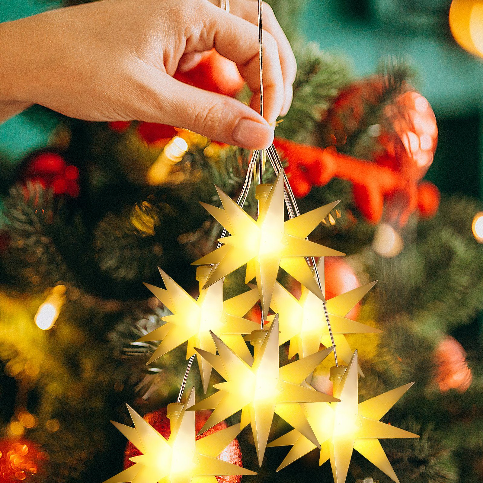 Salcar LED-Lichterkette 3D LED Weihnachtsstern Beleuchtet LED Explodierende günstig online kaufen