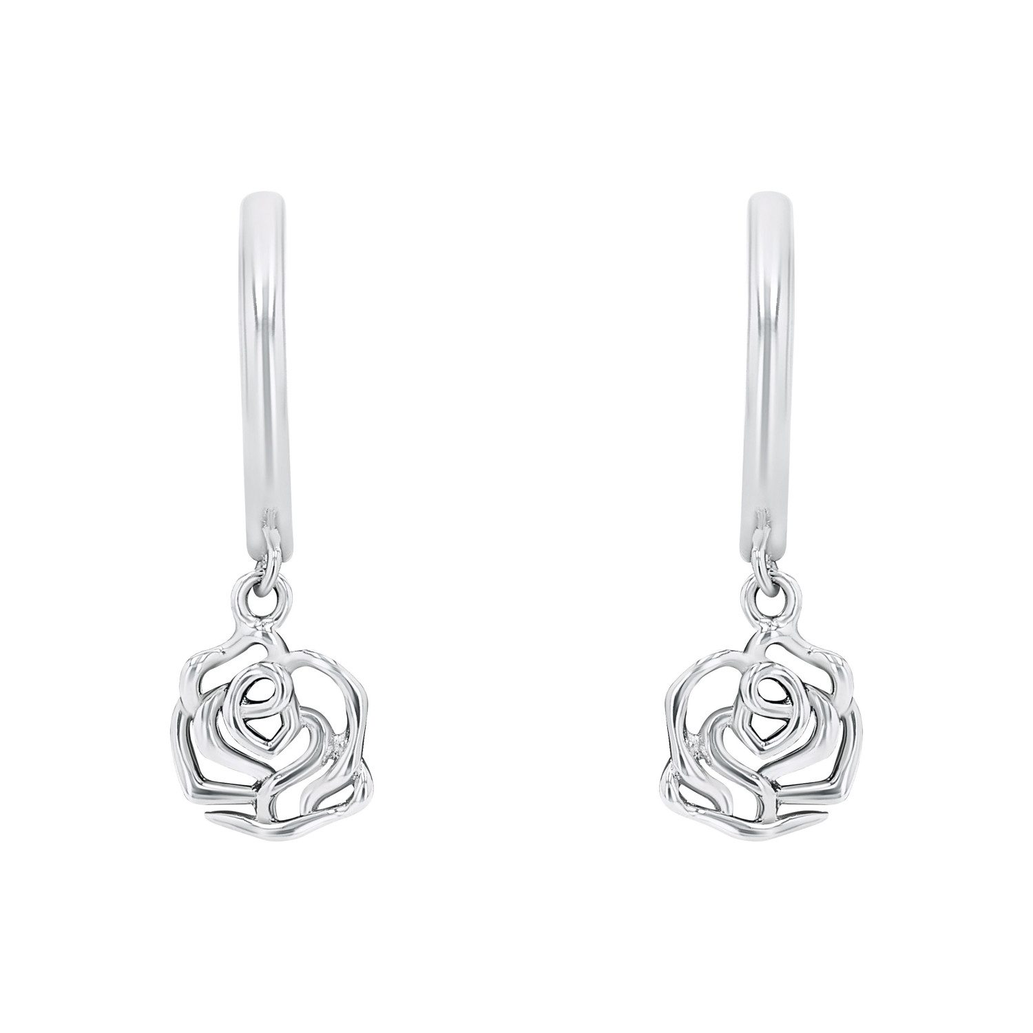 Amor Paar Creolen Amor Creolen für Damen, 925 Sterling Silber, Rose (Creolen, 2-tlg)