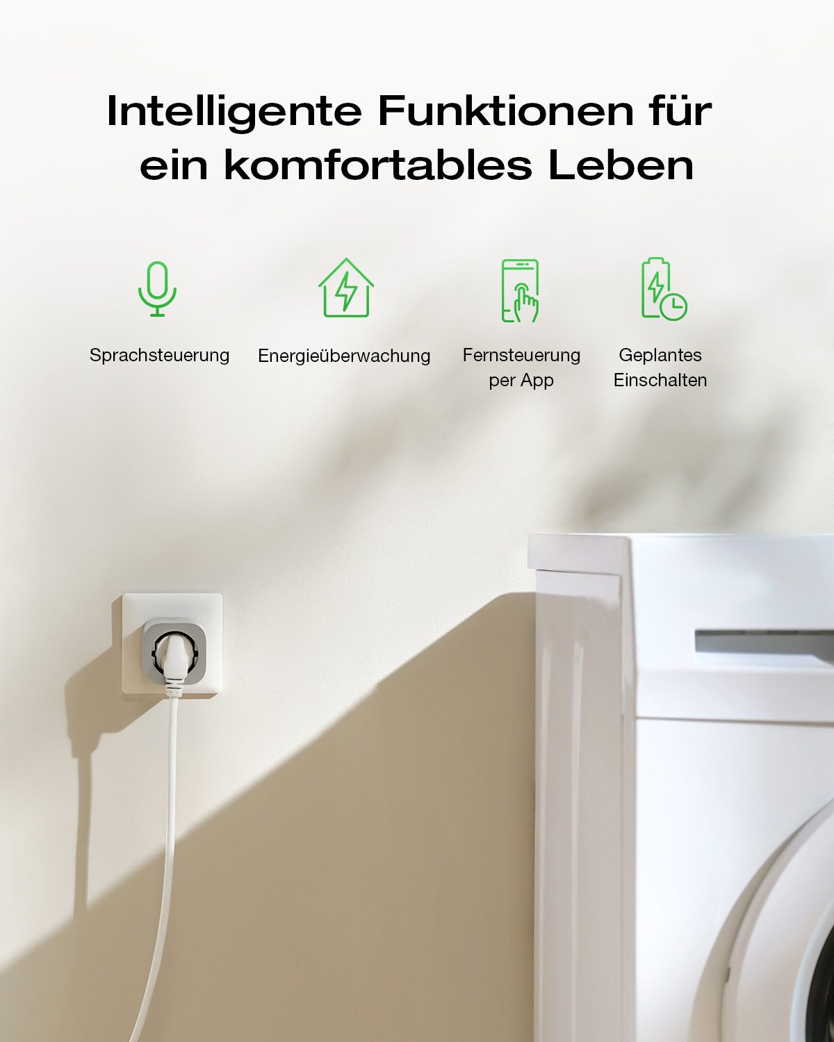 Ecoflow Steckdose EcoFlow Smart Plug, WLAN-Steckdose, 1-St., Überwachung des Stromverbrauchs & automatische Energiezuweisung