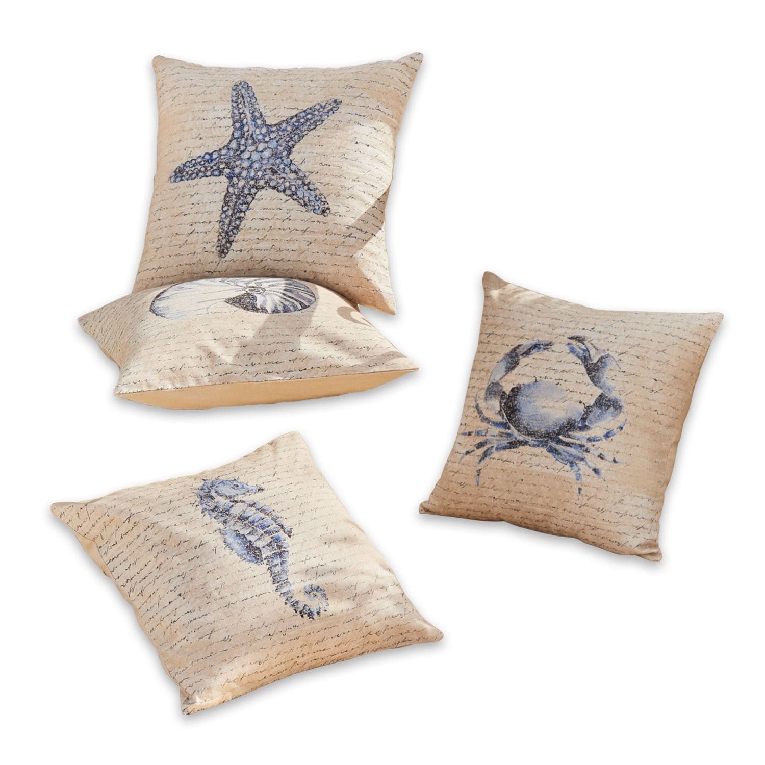 Mirabeau Kissenhülle Kissenhülle 4er Set Sealand beige/blau