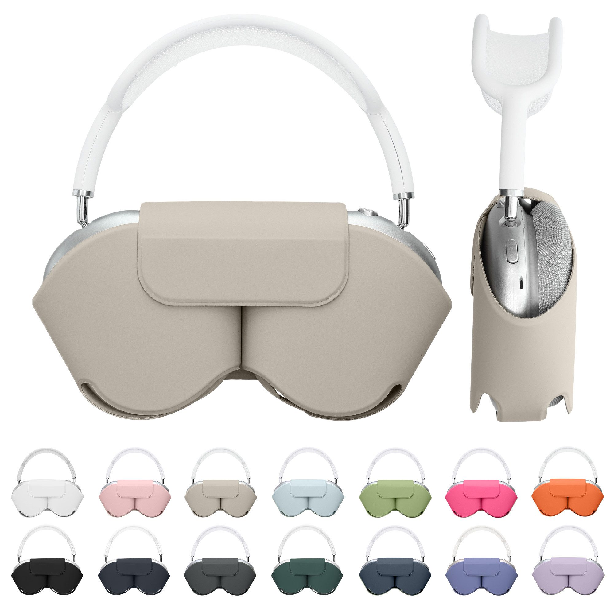 kwmobile Kopfhörer-Schutzhülle Hülle für Apple AirPods Max / AirPods Max 2 Case, AirPods Max / AirPods Max 2 Hülle Sleep Mode kompatibel