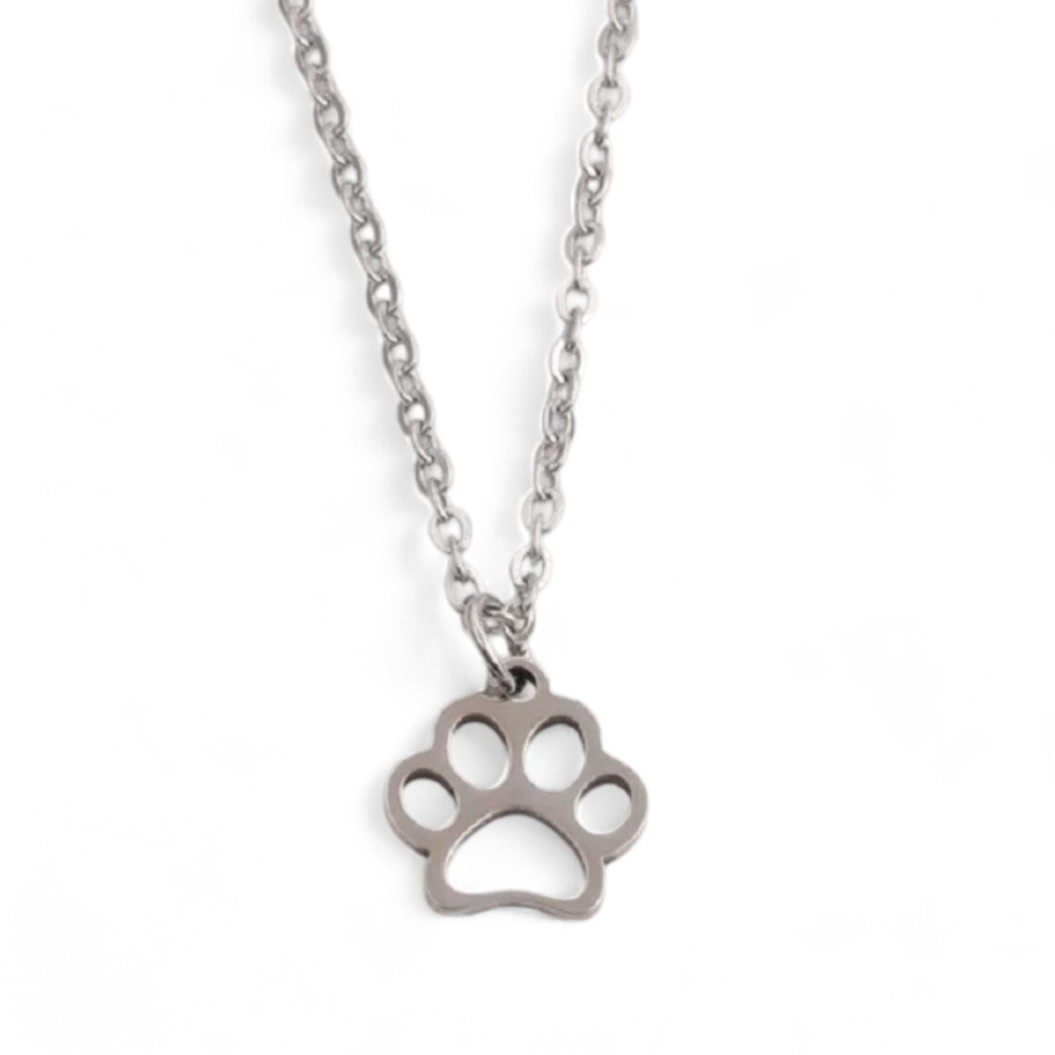Edelstahlkette Hunde Katzen Pfote Halskette Gold oder Silber Anhänger Pfote